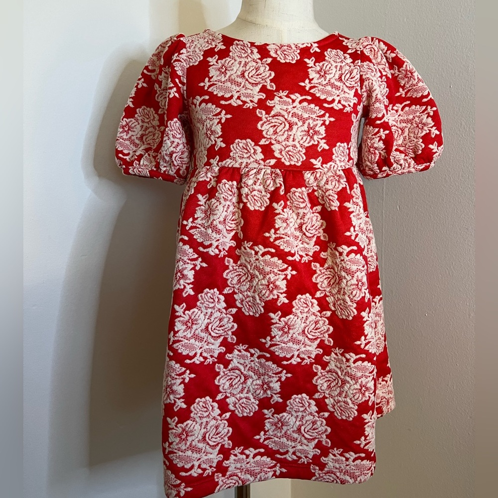 Janie and Jack size 4 girls Floral red dress